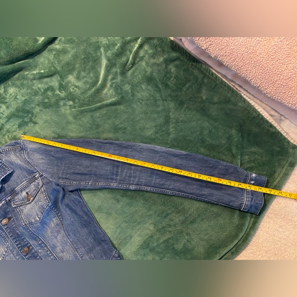 7 For All Mankind Denim Jean Jacket NWOT Size L Snap Closure - Picture 12 of 14